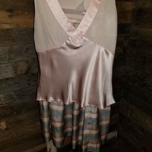 Mossimo Size Small 100% Silk Tank And Skirt Set